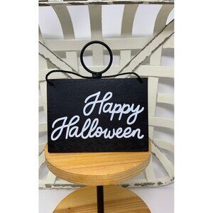 Happy Halloween Mini Wood Sign 5 inch Decor New Black White Kitchen Tiered Tray